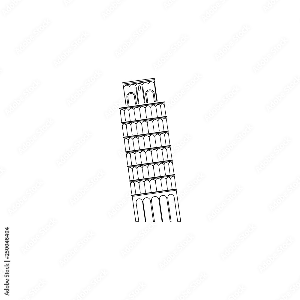Pisa Tower. flat vector icon