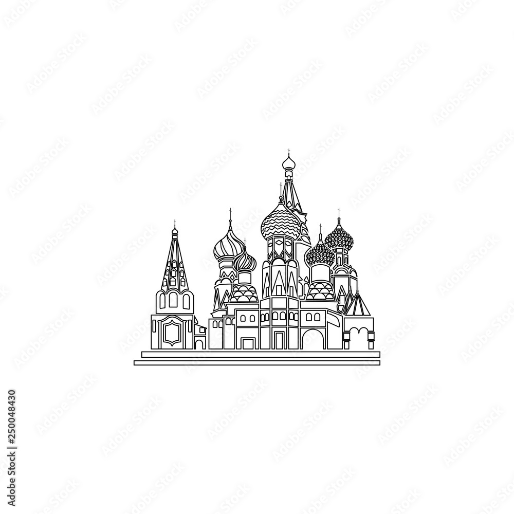 Russia kremlin. flat vector icon