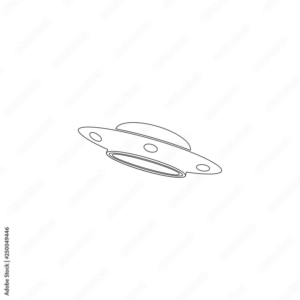 Fototapeta premium UFO Flying Saucer. flat vector icon