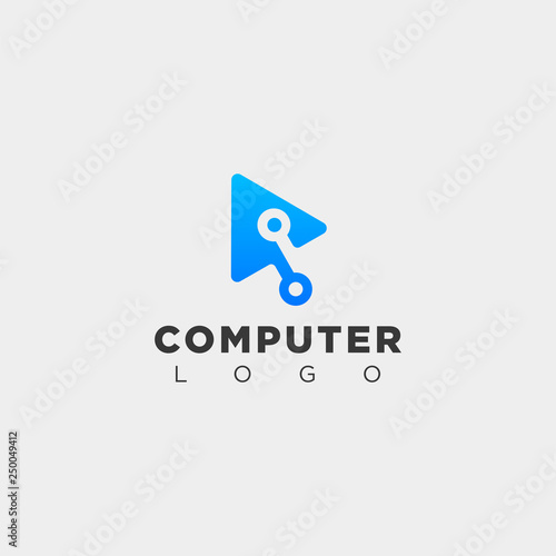 digital pointer technology creative logo template vector illustration icon element