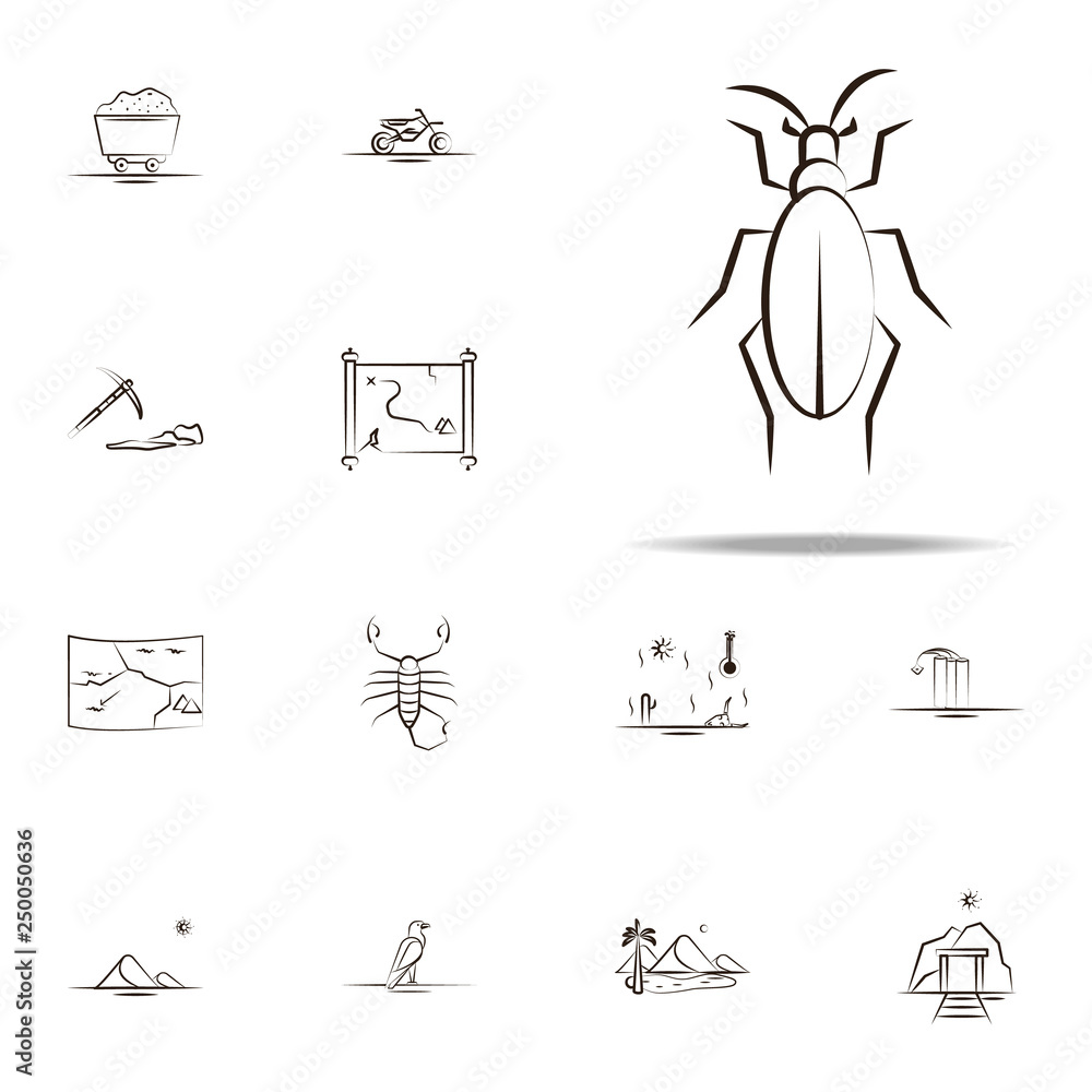 Fototapeta premium desert insect, beetle icon. Desert icons universal set for web and mobile