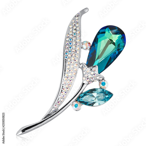 Wallpaper Mural Diamond brooch isolated on white Torontodigital.ca