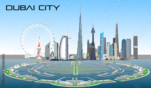  Vector city dubai