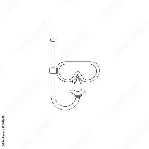 diving mask. flat vector icon