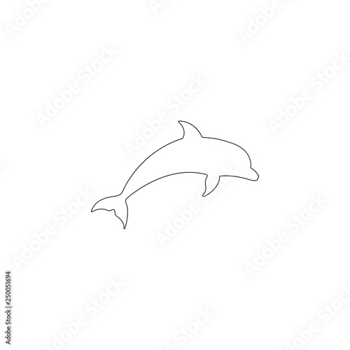 Dolphin aquatic mammal. flat vector icon