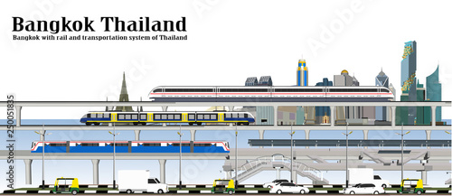 Bangkok High Speed Red Train Vector