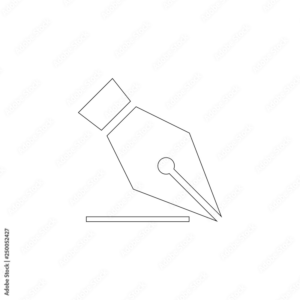 Fountain pen nib. flat vector icon Fountain pen nib. flat vector icon