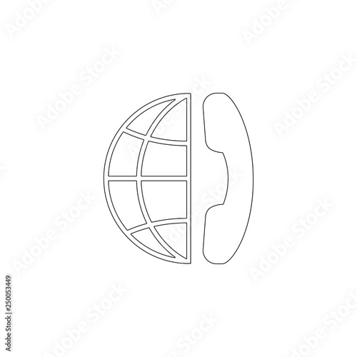 international call. flat vector icon
