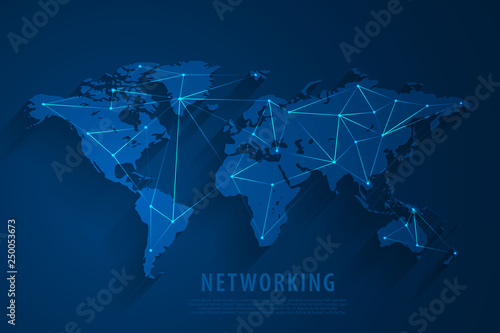 Global network connection background, vector