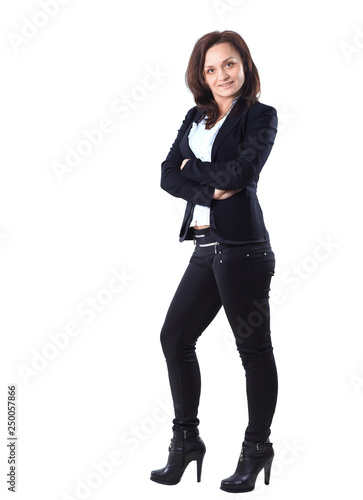 Beautiful and charming business woman. isolated on white background.