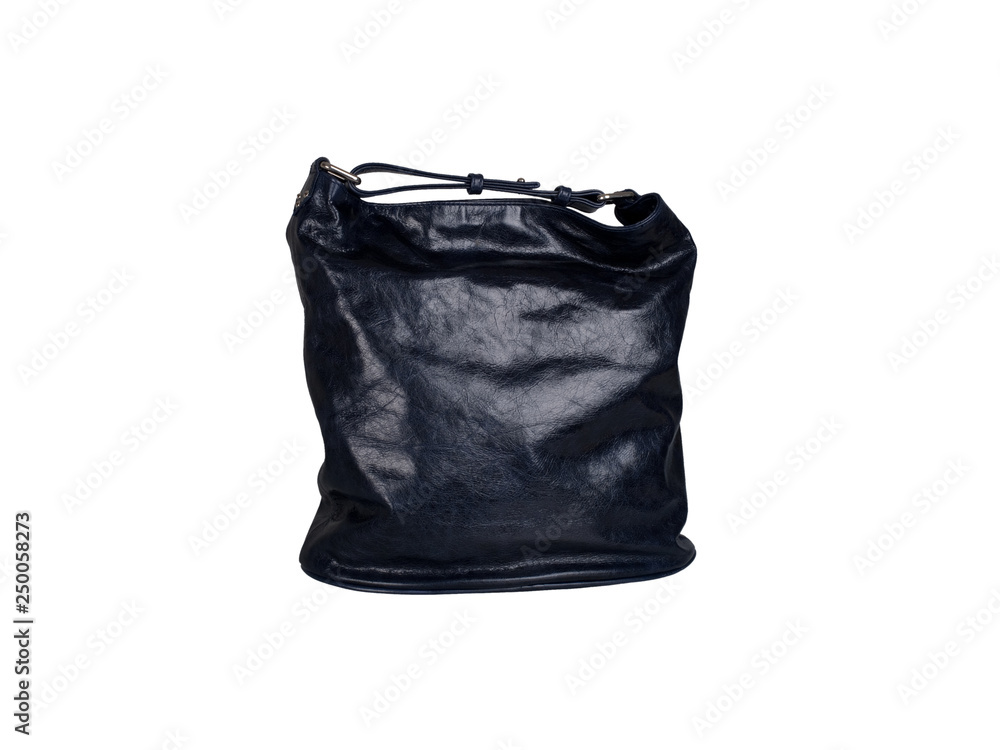 Black leather handbag isolated on white background Black leather handbag isolated on white background