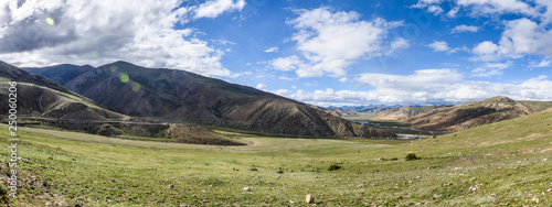 View of Bangda Town from mountain top , Basu (Baxoi) County, Changdu (Qamdo), Tibet, China. photo