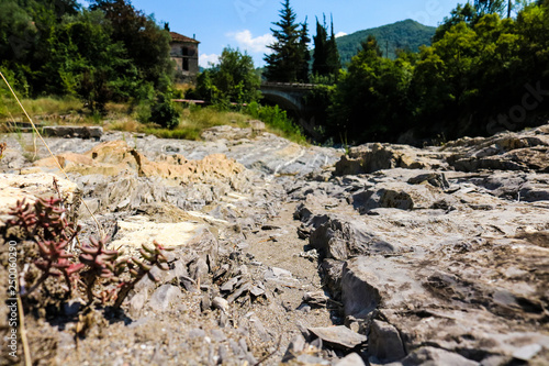 Letto del fiume, paesaggio naturale, pieve di teco, Liguria photo