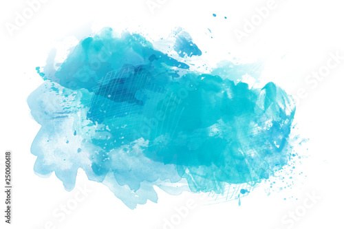 Obraz na płótnie Blue watercolor backround isolated on white w salonie