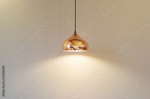 modern lamp on a background of beige wall