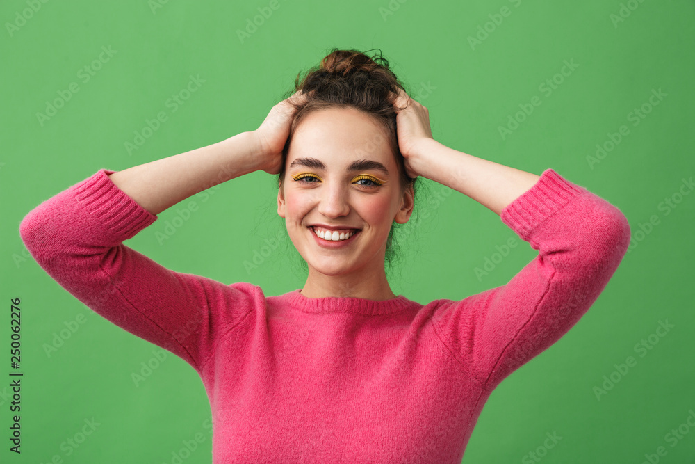 Portrait of a cheerful young woman standing Portrait of a cheerful young woman standing