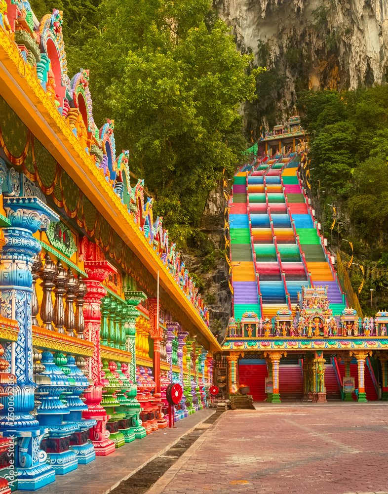Fototapeta premium Colorful stairs of Batu caves. Malaysia