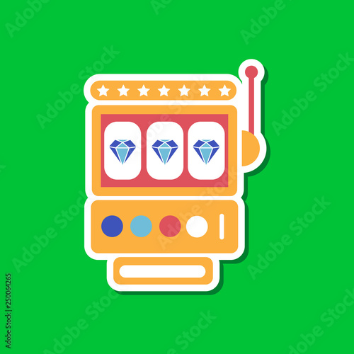 Canvas Print paper sticker on stylish background slot machine