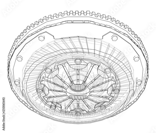 Sketch of clutch basket for the car