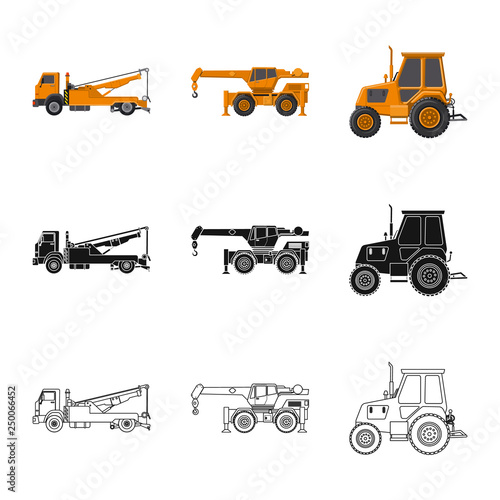 Isolated object of build and construction symbol. Set of build and machinery stock symbol for web.