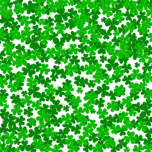 Clover leaves on a green background with three-leafed trefoils. St. Patrick s Day holiday symbol. holiday background