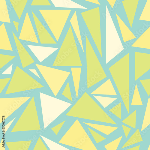 Vector of seamless pattern with triangle arranged looks like broken stained glass. Design for textile, fabric, decoration, wallpaper, wrapping, scrapbook, packaging or background illustration