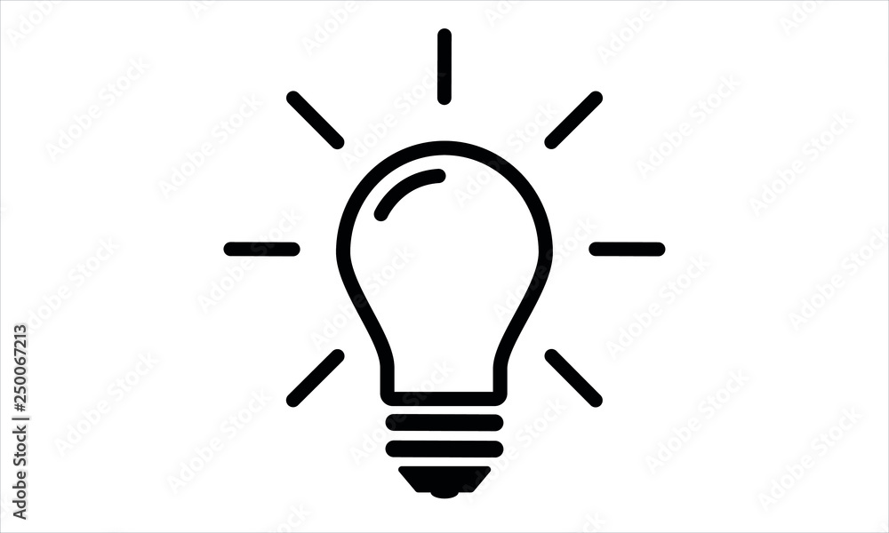 Light bulb icon in white background. Idea flat vector illustration. Icons for design, website. Light bulb icon in white background. Idea flat vector illustration. Icons for design, website.