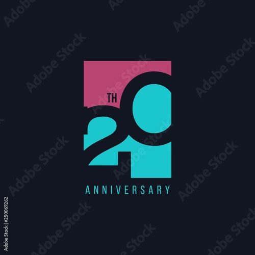 20 Year Anniversary Vector Template Design Illustration