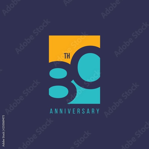 80 Year Anniversary Vector Template Design Illustration
