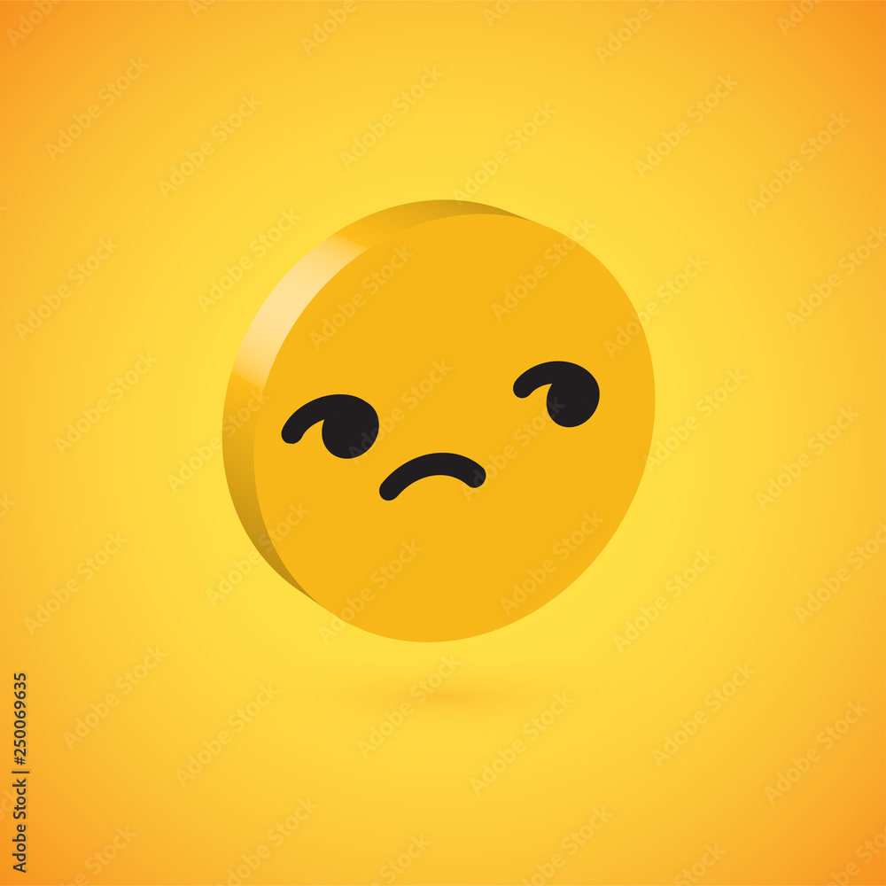 Yellow high detailed 3D disc emoticon, vector illustration Yellow high detailed 3D disc emoticon, vector illustration