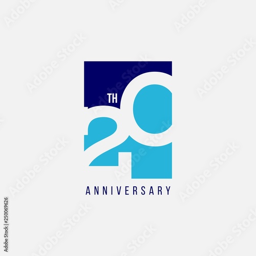 20 Year Anniversary Vector Template Design Illustration