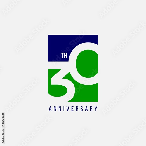 30 Year Anniversary Vector Template Design Illustration