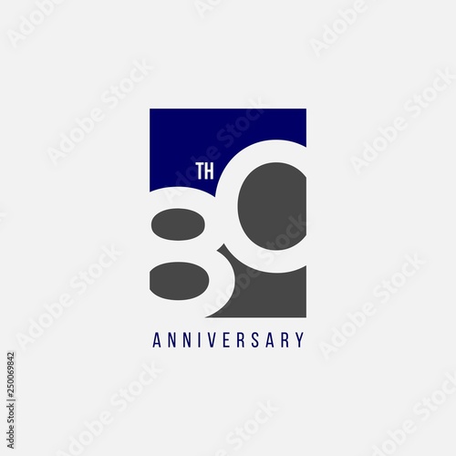 80 Year Anniversary Vector Template Design Illustration