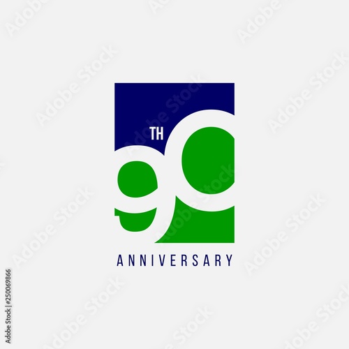 90 Year Anniversary Vector Template Design Illustration