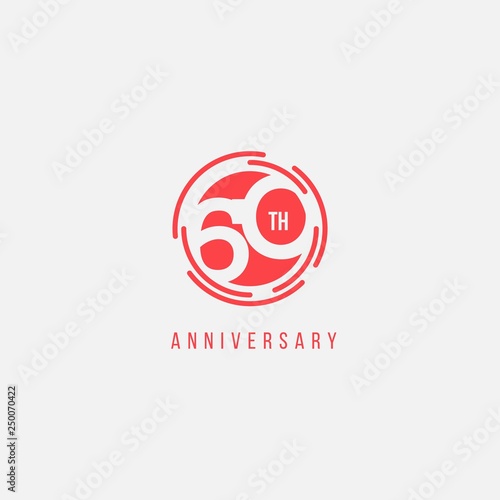 60 Year Anniversary Vector Template Design Illustration
