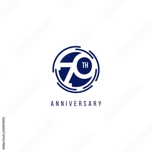 70 Year Anniversary Vector Template Design Illustration
