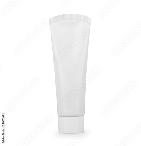 A tube with cream or toothpaste on a white background