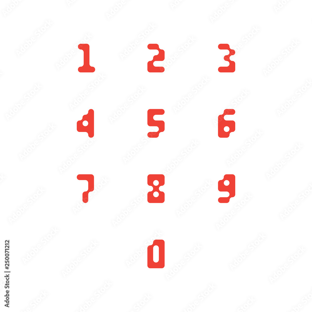 Set of number icons. 0-9 pixel numbers. Vector illustration Set of number icons. 0-9 pixel numbers. Vector illustration