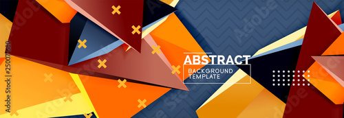 3d triangular shapes geometric background. Origami style pattern with triange shapes for decorative design. Poster design. Line design. Modern presentation template