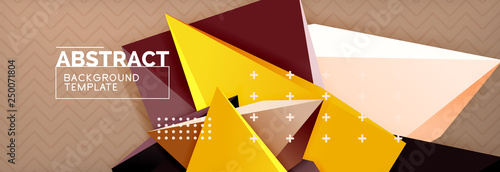 3d triangular shapes geometric background. Origami style pattern with triange shapes for decorative design. Poster design. Line design. Modern presentation template