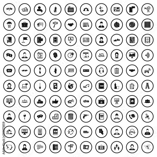 100 assistant icons set in simple style for any design vector illustration