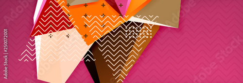 3d triangular shapes geometric background. Origami style pattern with triange shapes for decorative design. Poster design. Line design. Modern presentation template