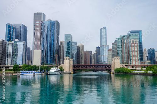 View of Chicago skyline from the boat in the Michigan lake, Chicago, Illinois  © Biba