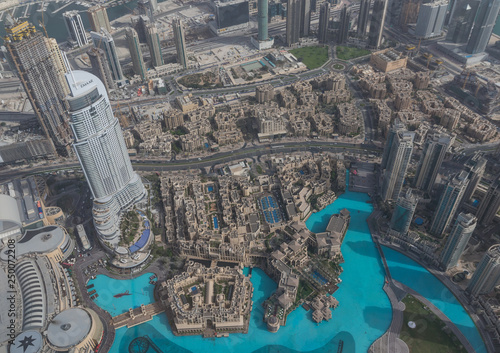 Dubai, United Arab Emirates - the Burj Khalifa is the tallest structure and building in the world, with its 828 meters. Here in particular the view from its observation deck