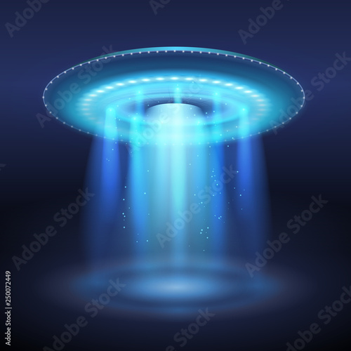 UFO With Light Portal Illustration