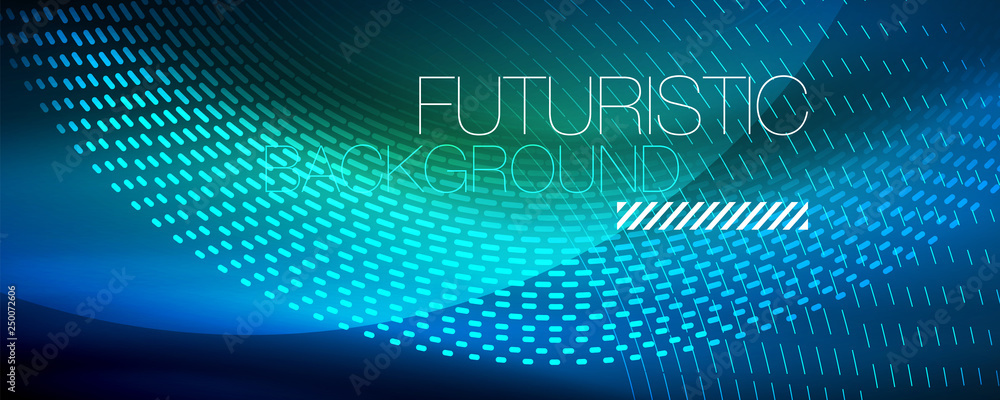 Glowing light particles in dark neon space, magic glow shiny abstract background Glowing light particles in dark neon space, magic glow shiny abstract background