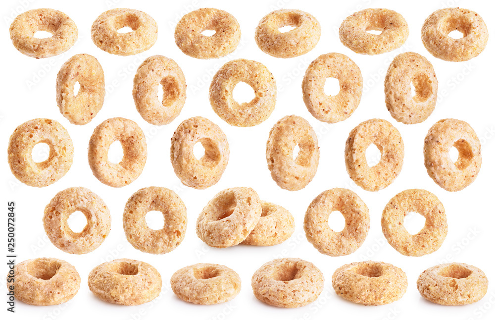 Corn rings isolated on white background. Corn rings isolated on white background.
