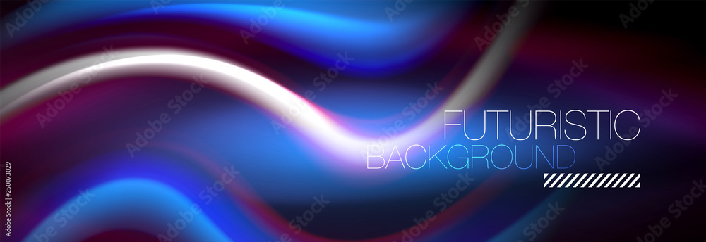 Fluid color neon wave lines background, neon liquid color futuristic paint template Fluid color neon wave lines background, neon liquid color futuristic paint template