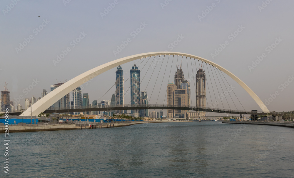 Naklejka premium Dubai, United Arab Emirates - home of the tallest building in the world, the Burj Khalifa, Dubai offers a unique skyline and an immeasurable amount of skyscrapers