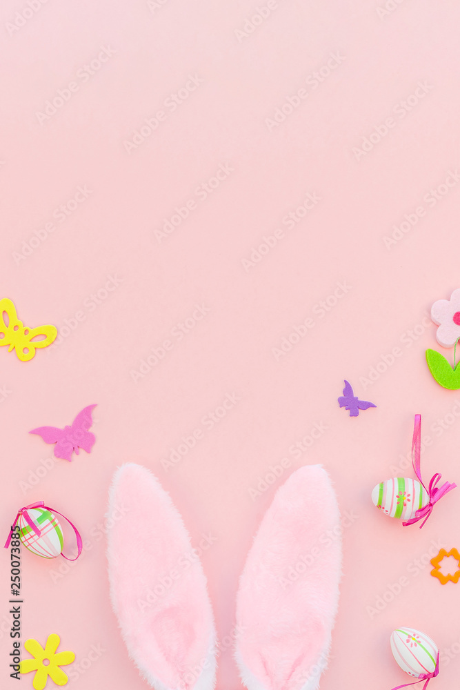 Creative Easter flat lay composition Creative Easter flat lay composition